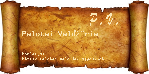 Palotai Valéria névjegykártya